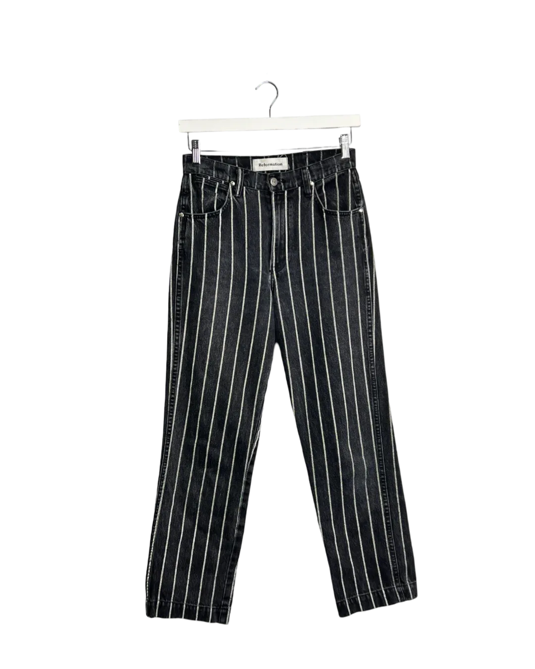 Size 26 - Reformation Black and White Stripe Roper Jeans