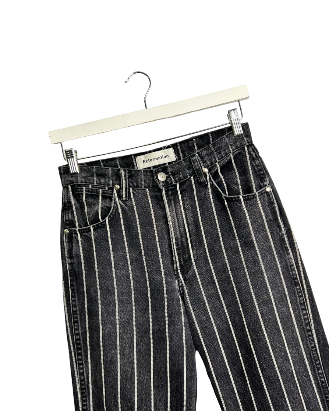 Size 26 - Reformation Black and White Stripe Roper Jeans