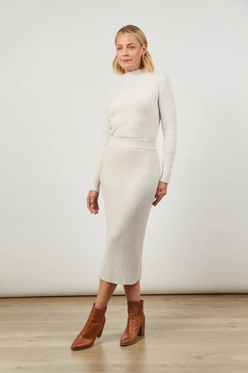 Skyline Knit Skirt, Creme