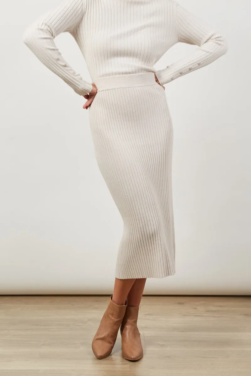 Skyline Knit Skirt, Creme