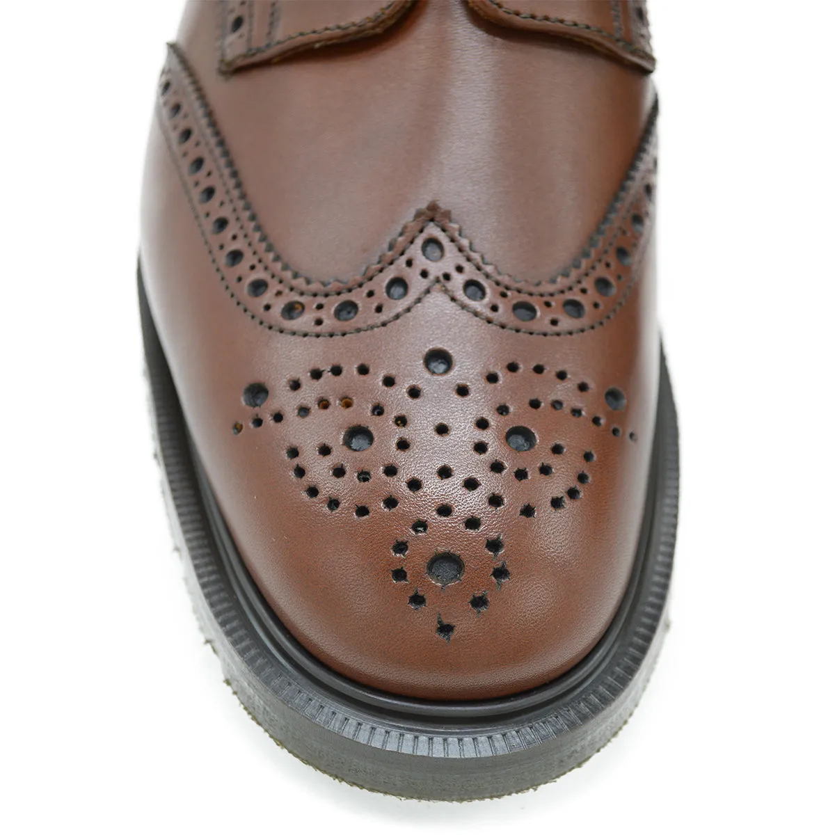 SOLOVAIR Premium Gibson Brogue Shoe -Chestnut