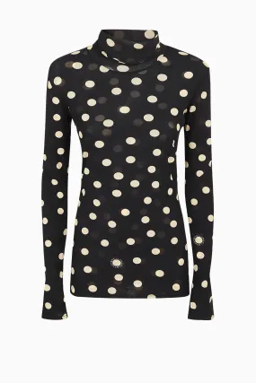 Stella McCartney Polka Dot Jersey Top - Black/ Beige