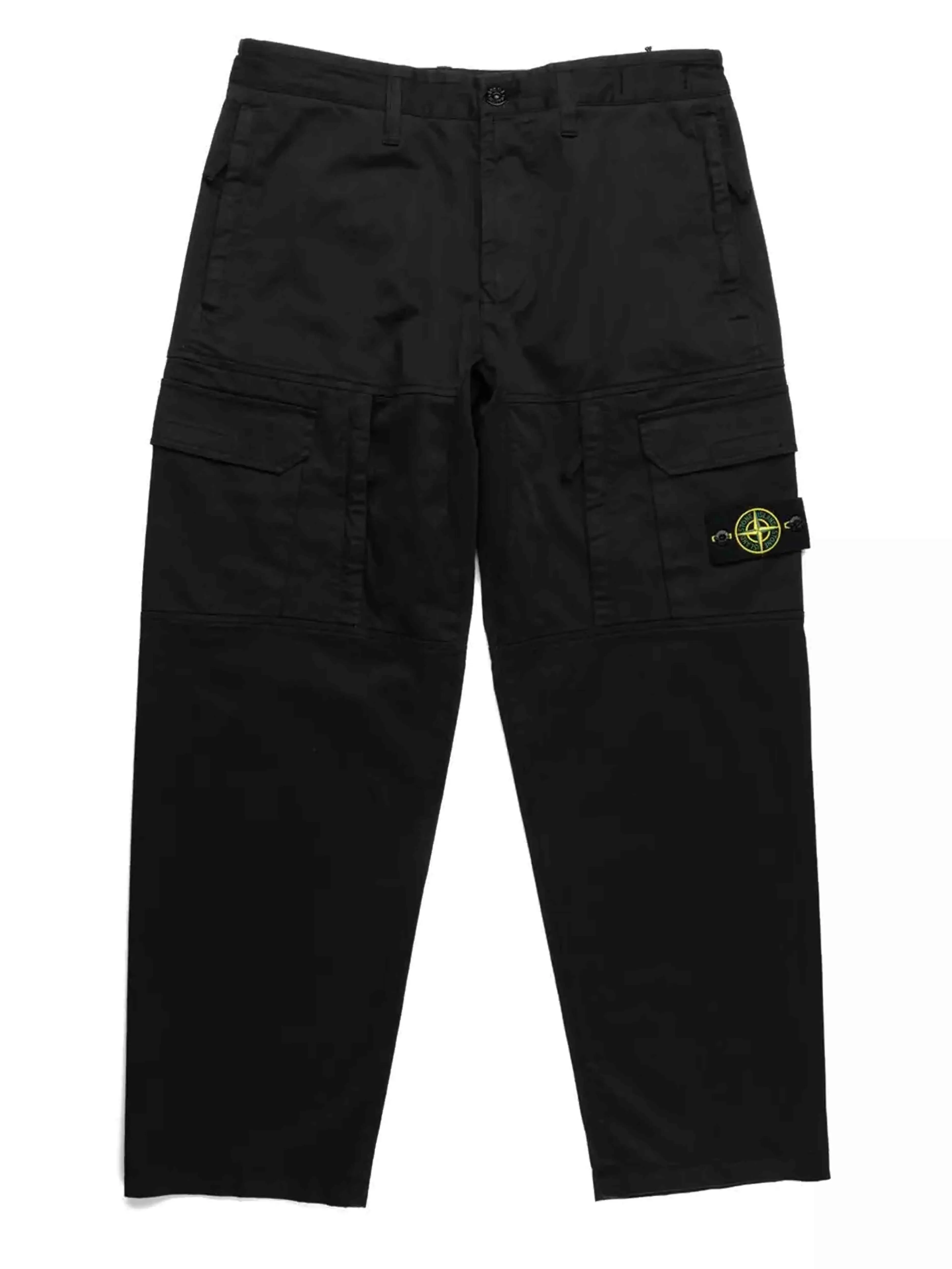 Stone Island Stretch Cotton Wool Relaxed Fit Cargo Pant Black