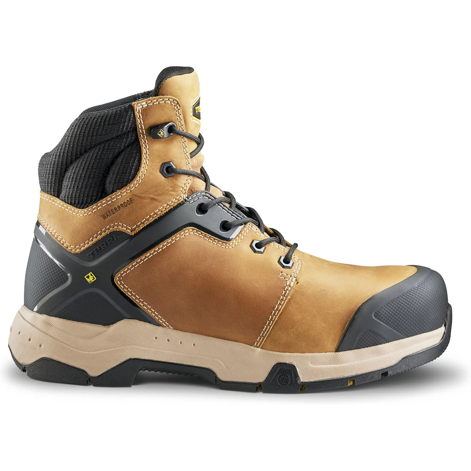 Terra Men's Carbine 6 Comp Toe WP Safety  Work Boot -Wheat- 8395WT