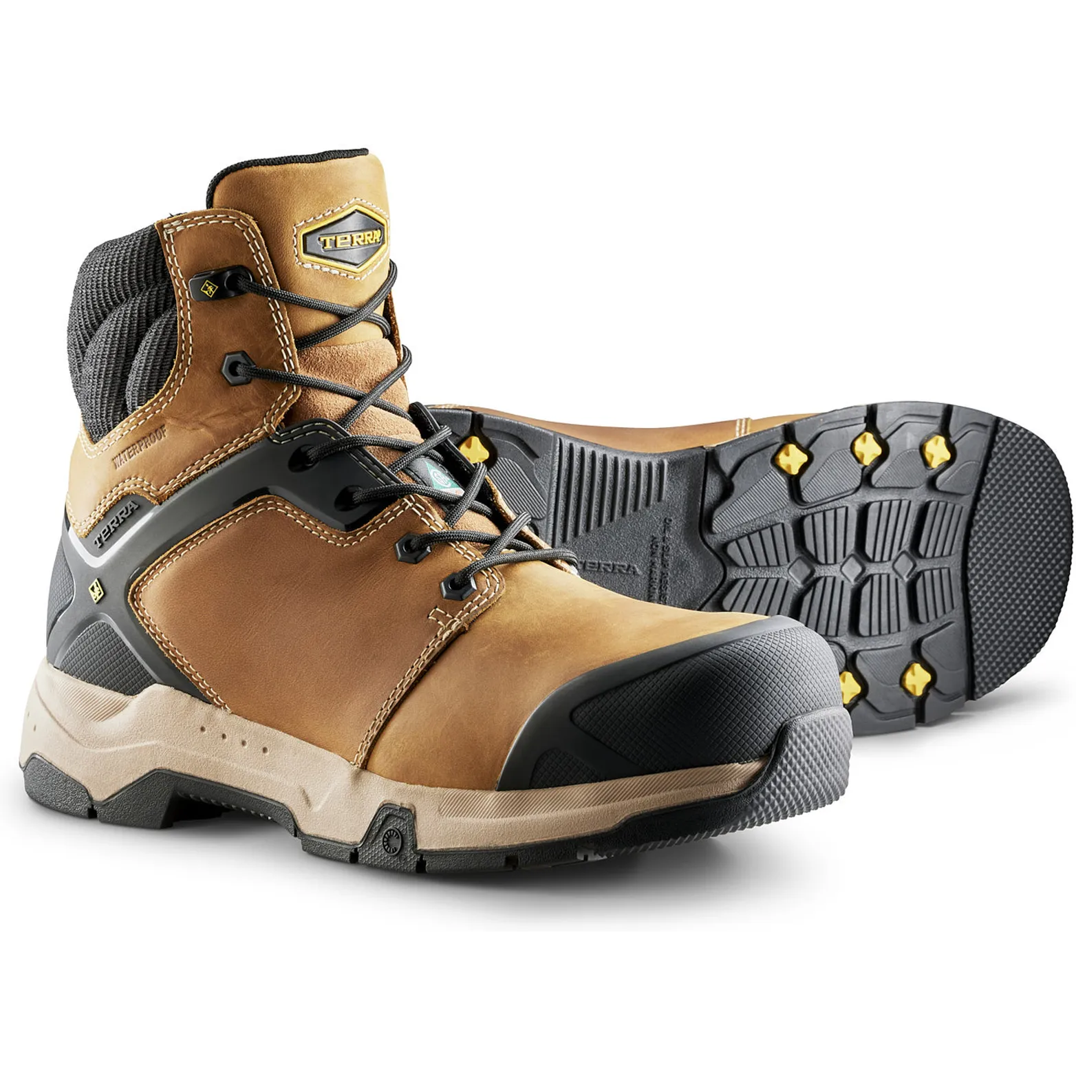 Terra Men's Carbine 6 Comp Toe WP Safety  Work Boot -Wheat- 8395WT