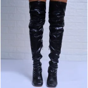 that glow knee boot - black