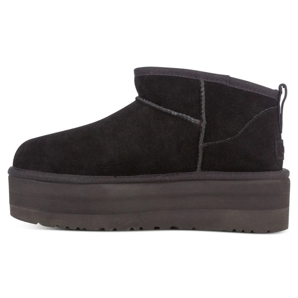 Ugg Womens Boots Classic Ultra Mini Platform Casual Slip-On Ankle Suede - UK 5