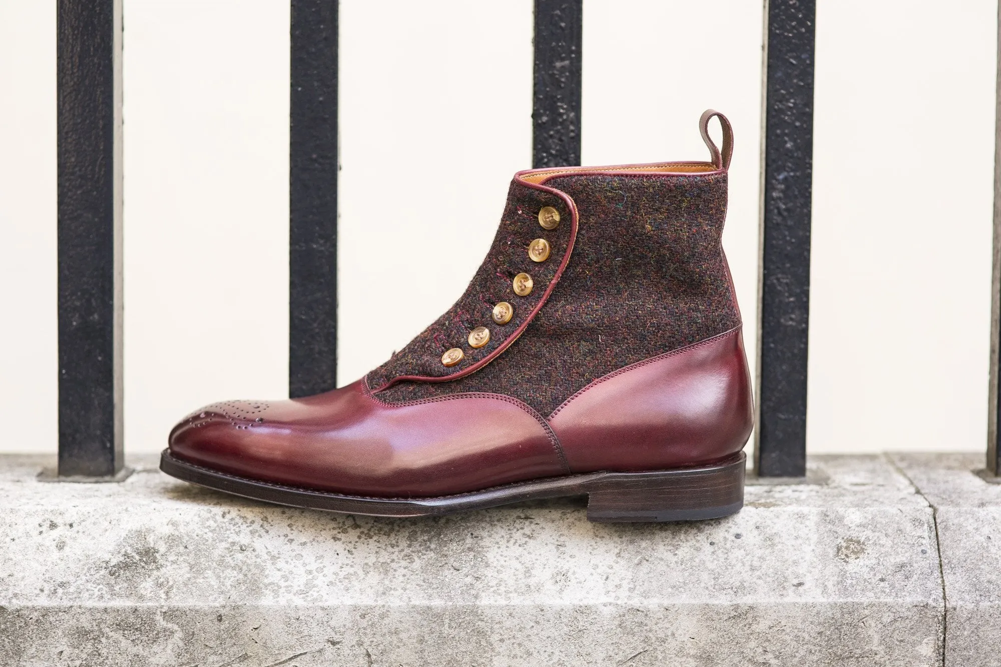 Westlake - MTO - Burgundy Calf / Burgundy Medley Tweed - NGT Last - Single Leather Sole