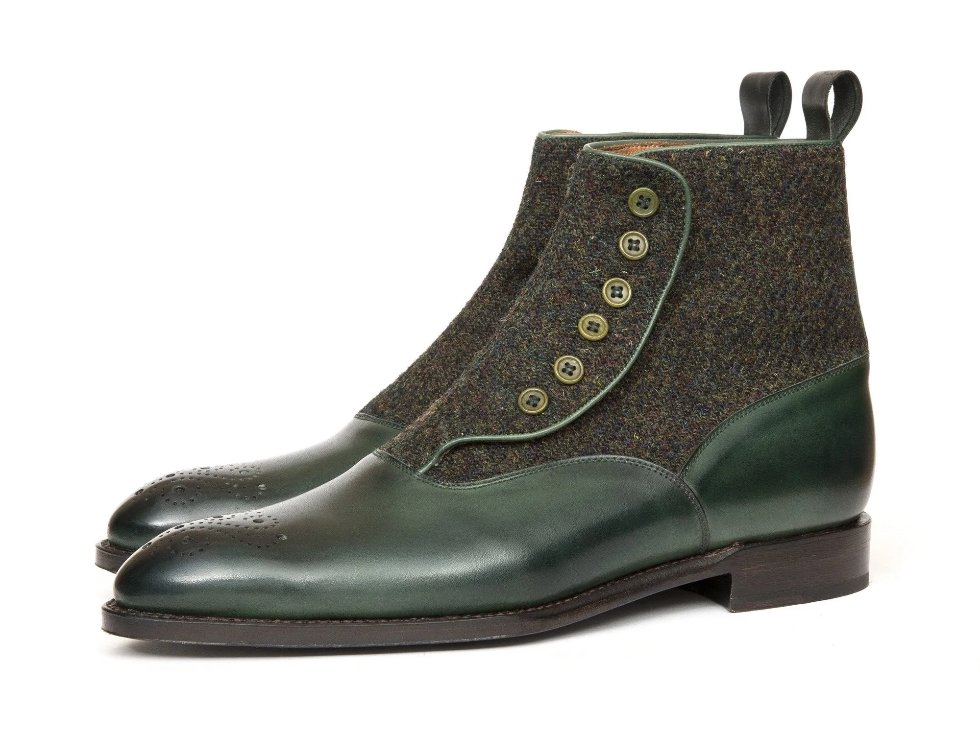 Westlake - MTO - Forest Green Calf / Moss Green Medley Tweed - NGT Last - Single Leather Sole