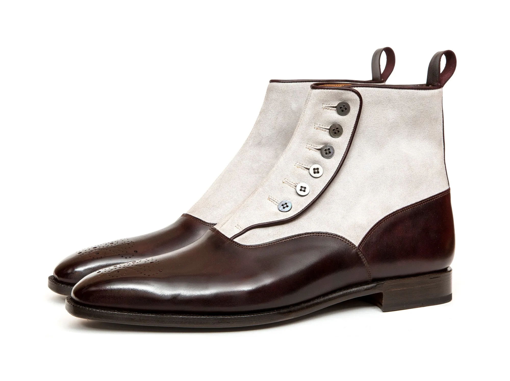 Westlake - MTO - Plum Museum Calf / Pearl Grey Suede - MGF Last - Single Leather Sole