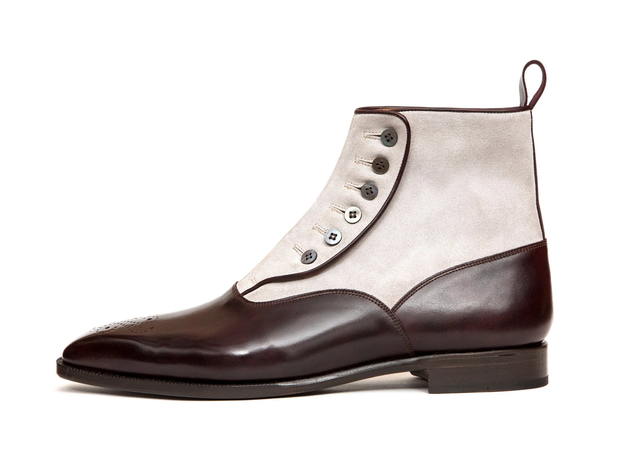 Westlake - MTO - Plum Museum Calf / Pearl Grey Suede - MGF Last - Single Leather Sole