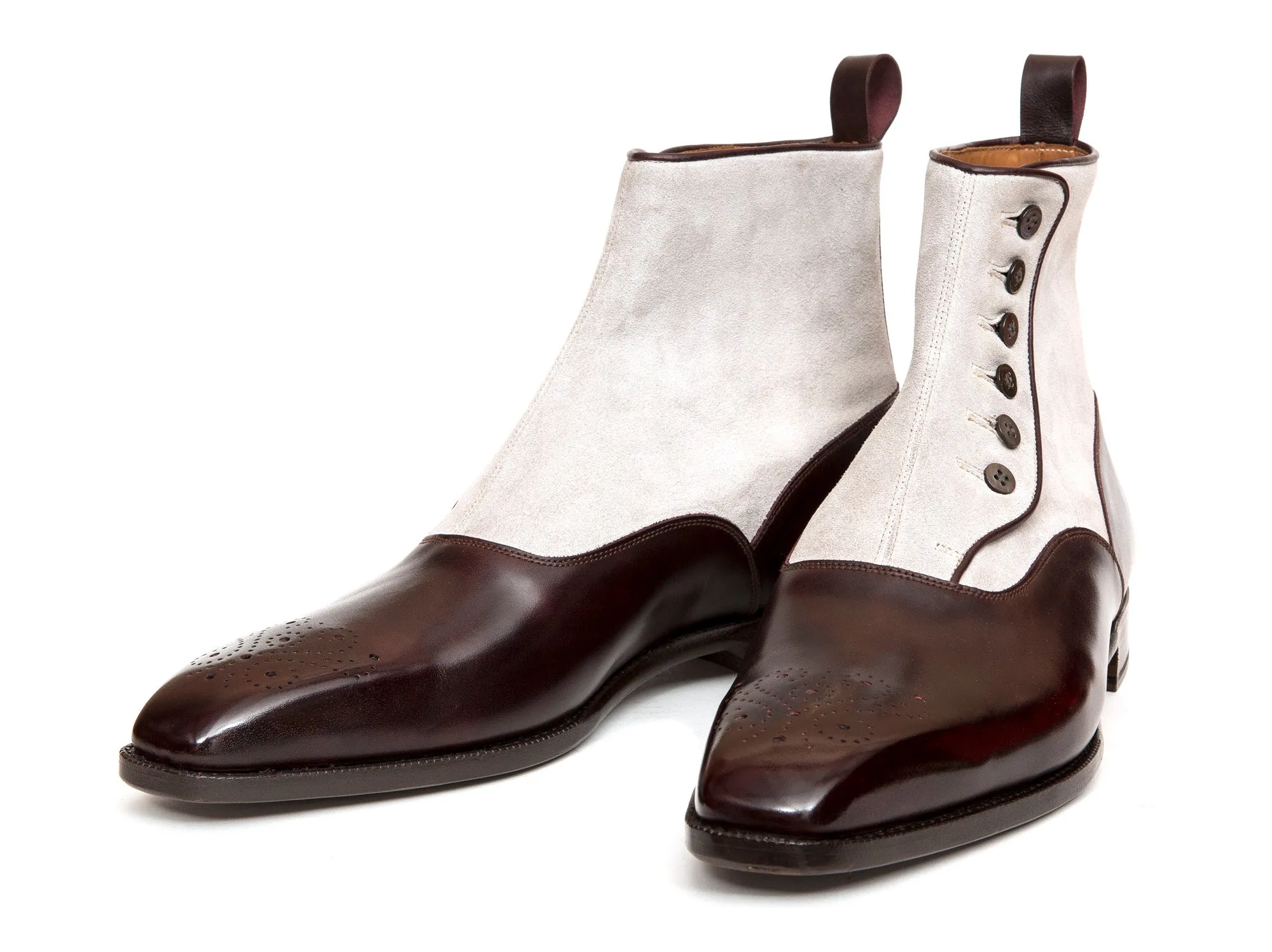 Westlake - MTO - Plum Museum Calf / Pearl Grey Suede - MGF Last - Single Leather Sole