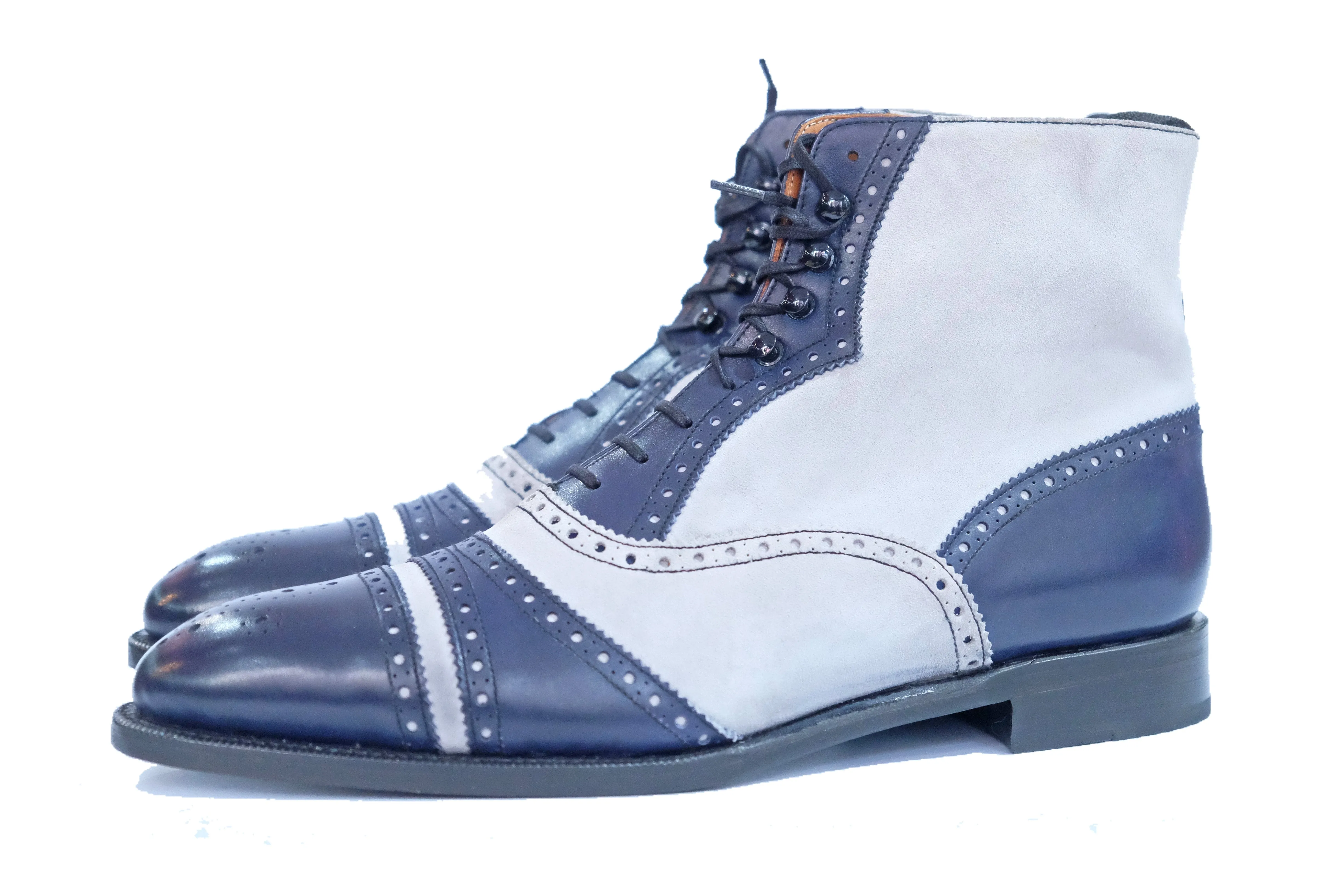 Whitman - MTO - Marine Blue Calf / Pearl Suede - NGT last - Single Leather Sole