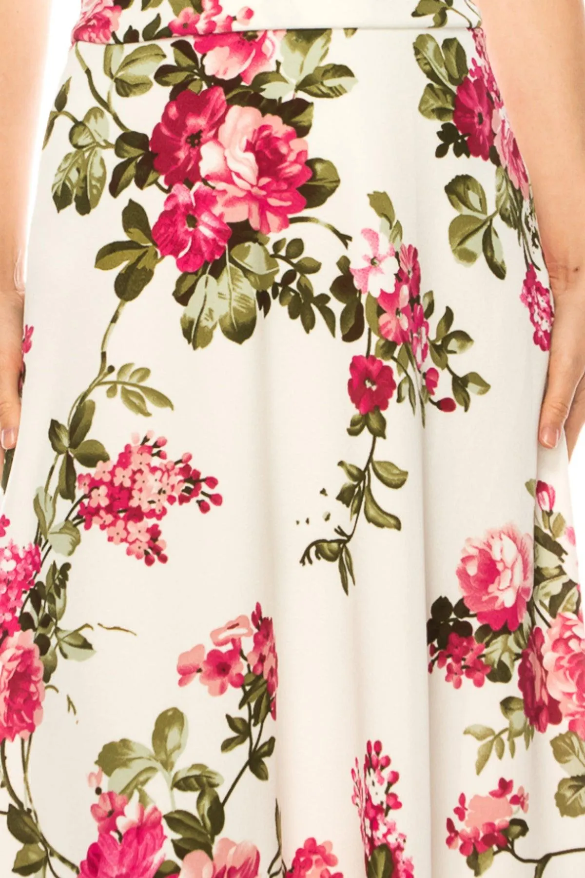 Women's Casual Floral Print A-Line Long Skirt