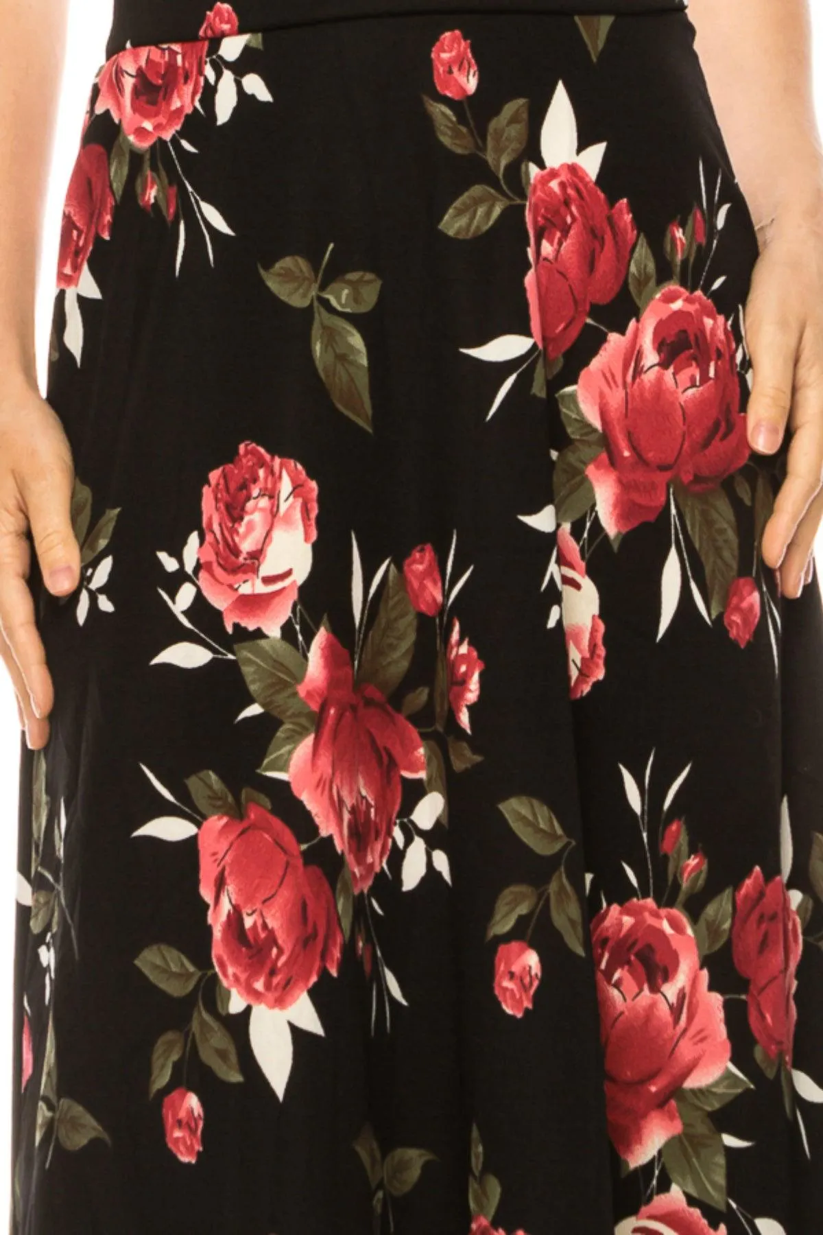 Women's Casual Floral Print A-Line Long Skirt